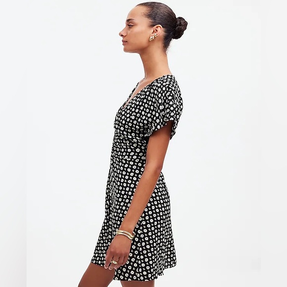 NEW Madewell Ruched V-neck Mini Dress - Picture 7 of 7